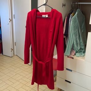 Red long sweater medium